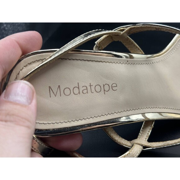 Modatope Heels 8.5 Golden Shiny - Picture 3 of 3